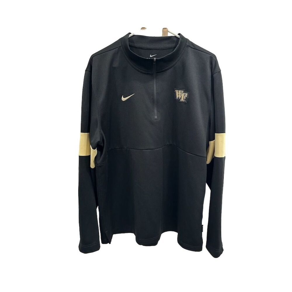 Nike Black and Gold Wake Forest Quarter-Zip Pullover